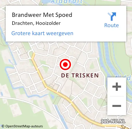 Locatie op kaart van de 112 melding: Brandweer Met Spoed Naar Drachten, Hooizolder op 11 juni 2021 23:49