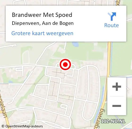 Locatie op kaart van de 112 melding: Brandweer Met Spoed Naar Diepenveen, Aan de Bogen op 12 juni 2021 01:47