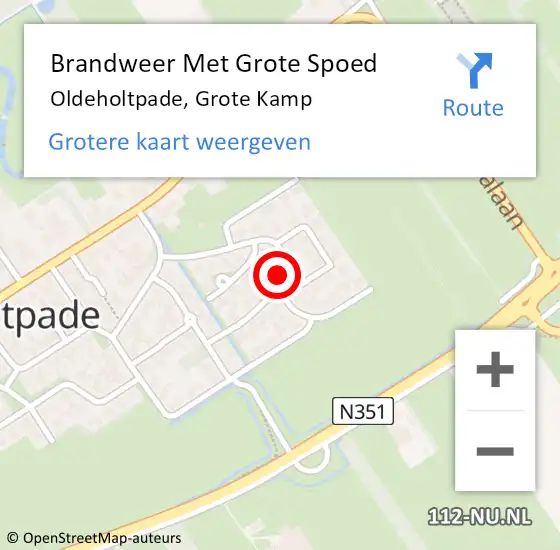 Locatie op kaart van de 112 melding: Brandweer Met Grote Spoed Naar Oldeholtpade, Grote Kamp op 12 juni 2021 01:48