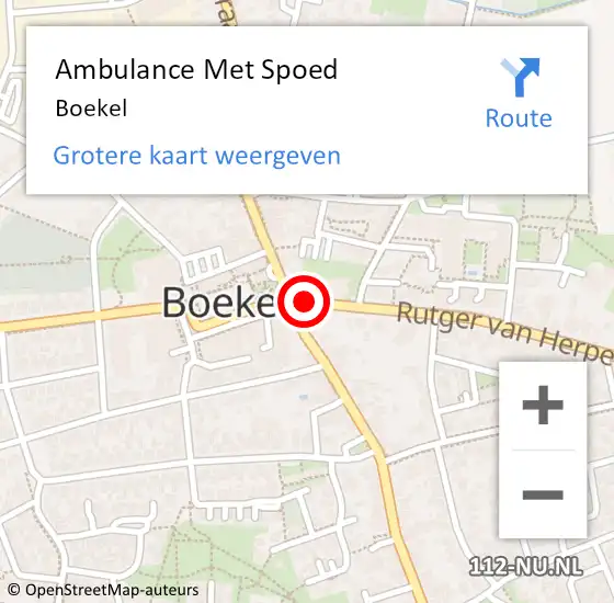 Locatie op kaart van de 112 melding: Ambulance Met Spoed Naar Boekel op 12 juni 2021 01:55