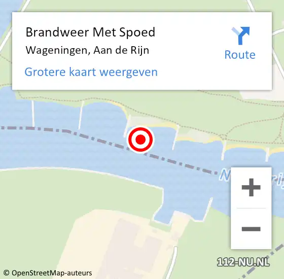 Locatie op kaart van de 112 melding: Brandweer Met Spoed Naar Wageningen, Aan de Rijn op 12 juni 2021 02:39