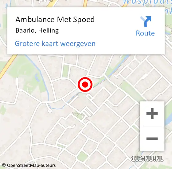 Locatie op kaart van de 112 melding: Ambulance Met Spoed Naar Baarlo, Helling op 13 juni 2014 02:39