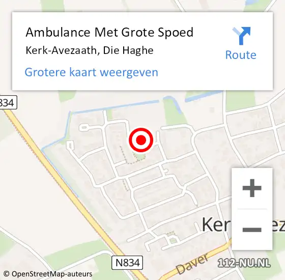 Locatie op kaart van de 112 melding: Ambulance Met Grote Spoed Naar Kerk-Avezaath, Die Haghe op 12 juni 2021 03:59