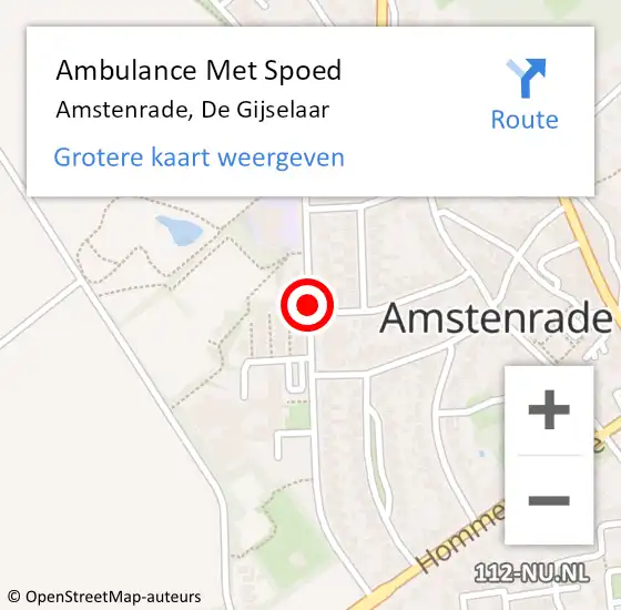 Locatie op kaart van de 112 melding: Ambulance Met Spoed Naar Amstenrade, De Gijselaar op 13 juni 2014 02:54