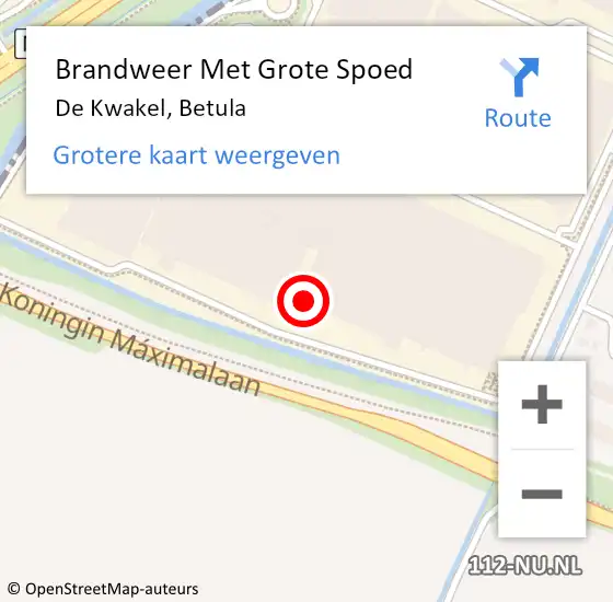 Locatie op kaart van de 112 melding: Brandweer Met Grote Spoed Naar De Kwakel, Betula op 12 juni 2021 06:10