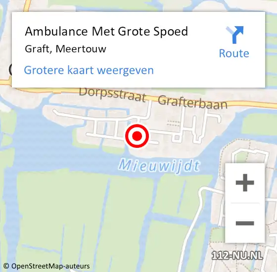 Locatie op kaart van de 112 melding: Ambulance Met Grote Spoed Naar Graft, Meertouw op 12 juni 2021 06:34