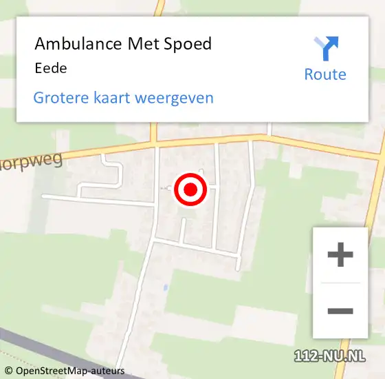 Locatie op kaart van de 112 melding: Ambulance Met Spoed Naar Eede op 12 juni 2021 06:36