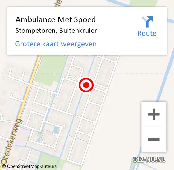 Locatie op kaart van de 112 melding: Ambulance Met Spoed Naar Stompetoren, Buitenkruier op 12 juni 2021 06:45