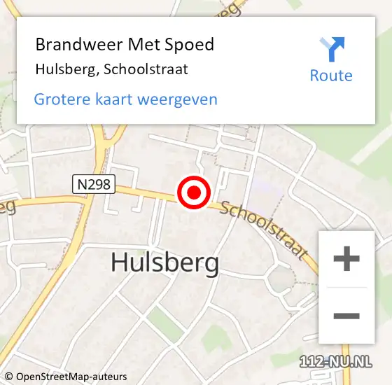 Locatie op kaart van de 112 melding: Brandweer Met Spoed Naar Hulsberg, Schoolstraat op 12 juni 2021 06:52