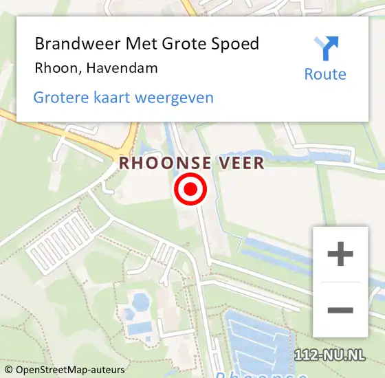 Locatie op kaart van de 112 melding: Brandweer Met Grote Spoed Naar Rhoon, Havendam op 12 juni 2021 07:26