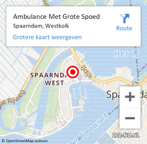 Locatie op kaart van de 112 melding: Ambulance Met Grote Spoed Naar Spaarndam, Westkolk op 12 juni 2021 08:28