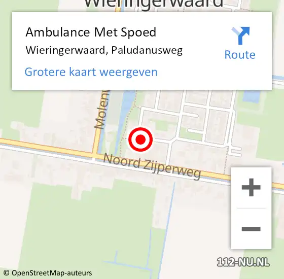 Locatie op kaart van de 112 melding: Ambulance Met Spoed Naar Wieringerwaard, Paludanusweg op 12 juni 2021 08:33