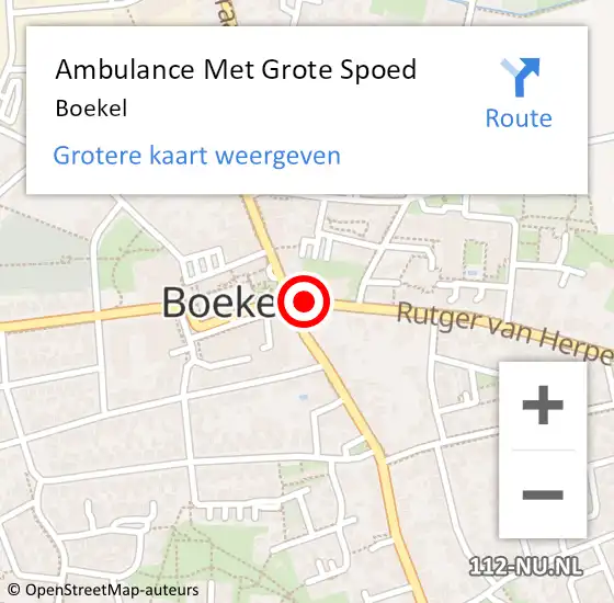 Locatie op kaart van de 112 melding: Ambulance Met Grote Spoed Naar Boekel op 12 juni 2021 08:42