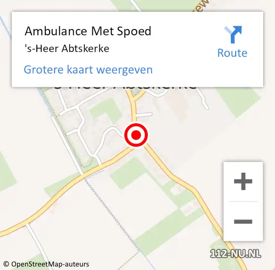 Locatie op kaart van de 112 melding: Ambulance Met Spoed Naar 's-Heer Abtskerke op 13 juni 2014 03:18