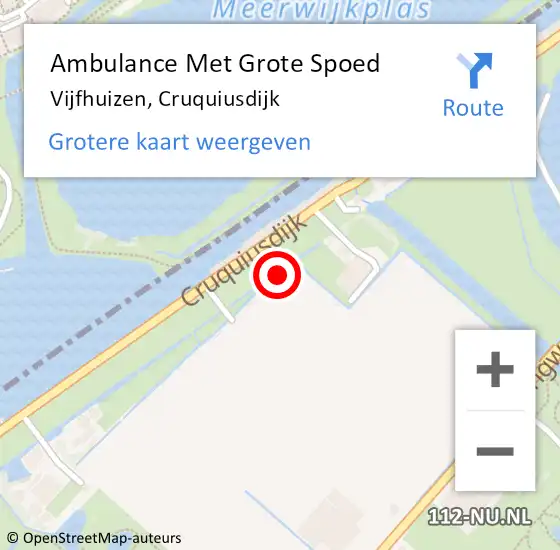 Locatie op kaart van de 112 melding: Ambulance Met Grote Spoed Naar Vijfhuizen, Cruquiusdijk op 12 juni 2021 09:19