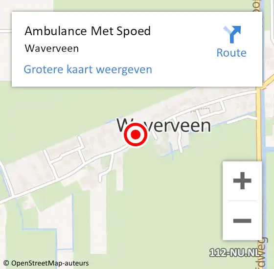 Locatie op kaart van de 112 melding: Ambulance Met Spoed Naar Waverveen op 12 juni 2021 09:22