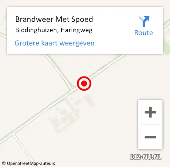 Locatie op kaart van de 112 melding: Brandweer Met Spoed Naar Biddinghuizen, Haringweg op 12 juni 2021 09:25