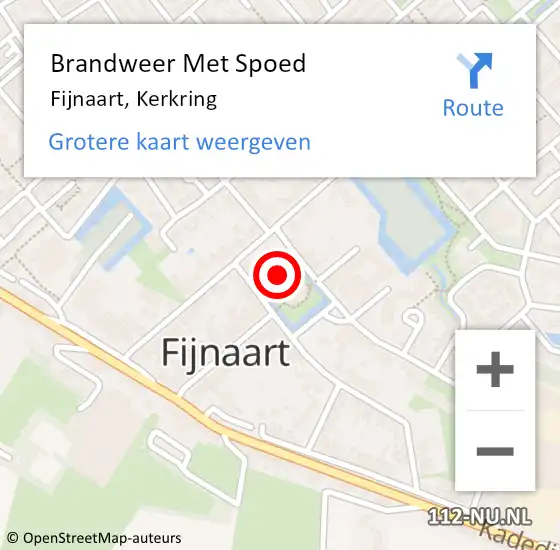 Locatie op kaart van de 112 melding: Brandweer Met Spoed Naar Fijnaart, Kerkring op 12 juni 2021 09:50