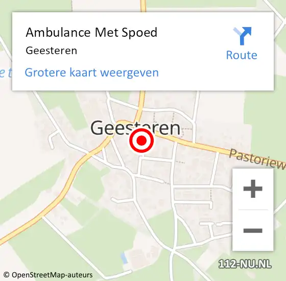 Locatie op kaart van de 112 melding: Ambulance Met Spoed Naar Geesteren op 12 juni 2021 09:52