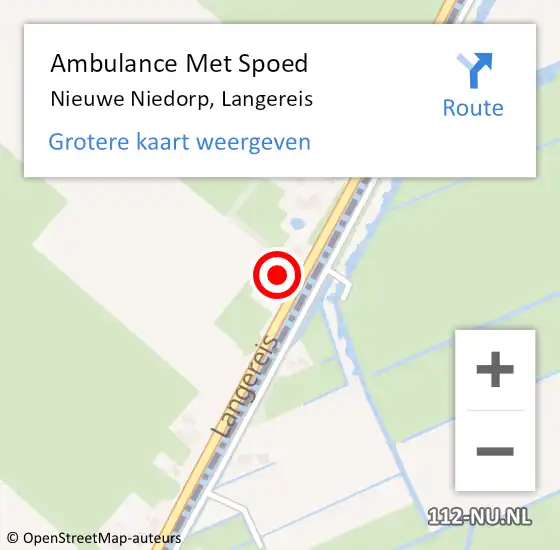 Locatie op kaart van de 112 melding: Ambulance Met Spoed Naar Nieuwe Niedorp, Langereis op 12 juni 2021 10:51