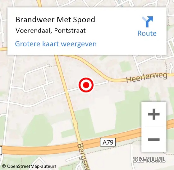 Locatie op kaart van de 112 melding: Brandweer Met Spoed Naar Voerendaal, Pontstraat op 12 juni 2021 11:09