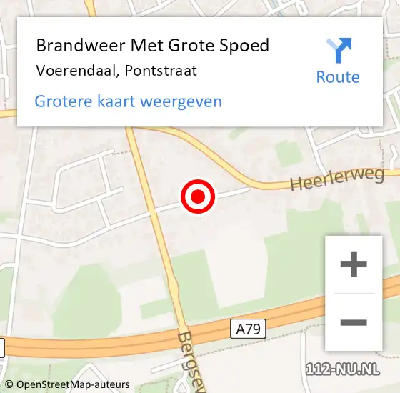 Locatie op kaart van de 112 melding: Brandweer Met Grote Spoed Naar Voerendaal, Pontstraat op 12 juni 2021 11:11