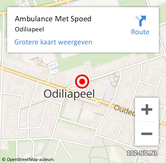 Locatie op kaart van de 112 melding: Ambulance Met Spoed Naar Odiliapeel op 12 juni 2021 11:16