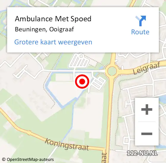 Locatie op kaart van de 112 melding: Ambulance Met Spoed Naar Beuningen, Ooigraaf op 12 juni 2021 11:34