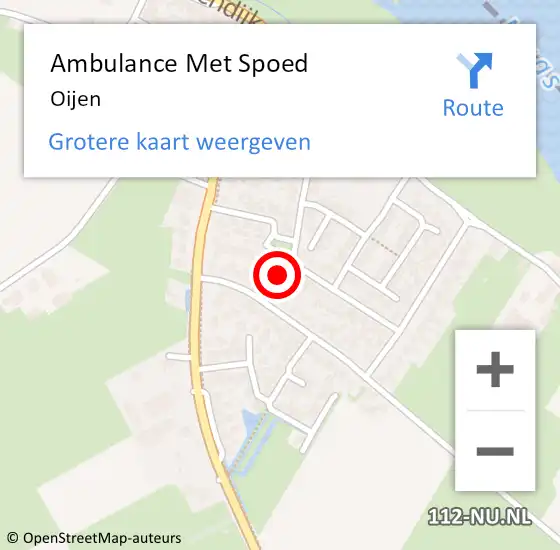 Locatie op kaart van de 112 melding: Ambulance Met Spoed Naar Oijen op 12 juni 2021 11:48