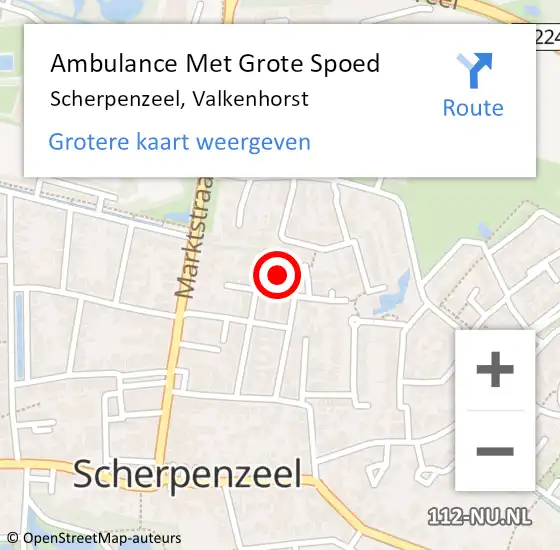 Locatie op kaart van de 112 melding: Ambulance Met Grote Spoed Naar Scherpenzeel, Valkenhorst op 12 juni 2021 11:54