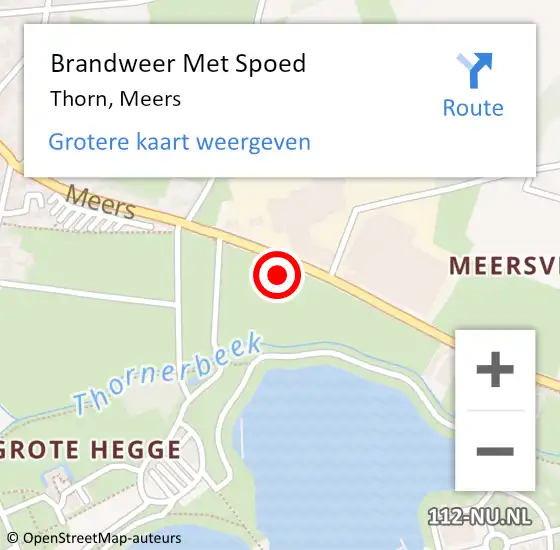 Locatie op kaart van de 112 melding: Brandweer Met Spoed Naar Thorn, Meers op 12 juni 2021 12:22