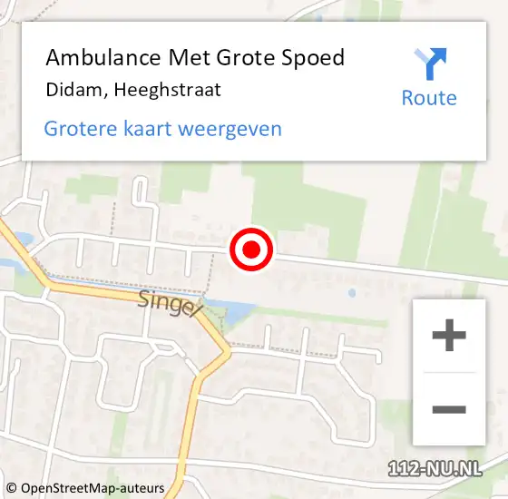 Locatie op kaart van de 112 melding: Ambulance Met Grote Spoed Naar Didam, Heeghstraat op 12 juni 2021 12:28