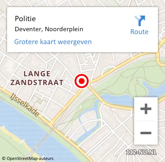 Locatie op kaart van de 112 melding: Politie Deventer, Noorderplein op 12 juni 2021 13:53