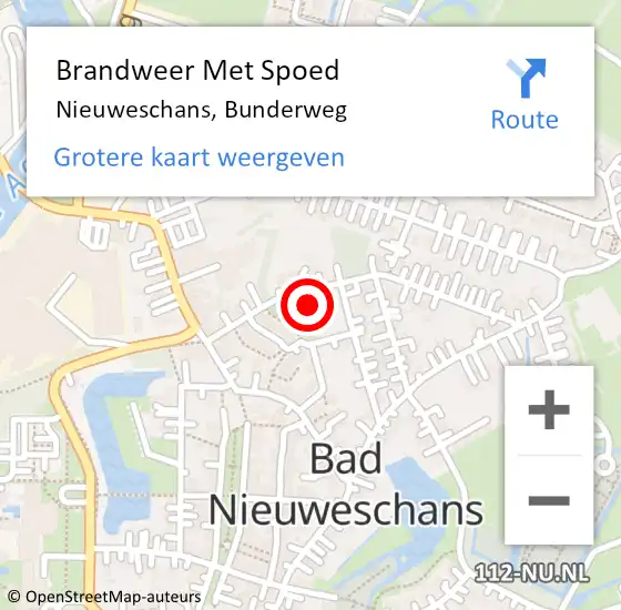Locatie op kaart van de 112 melding: Brandweer Met Spoed Naar Nieuweschans, Bunderweg op 12 juni 2021 14:20