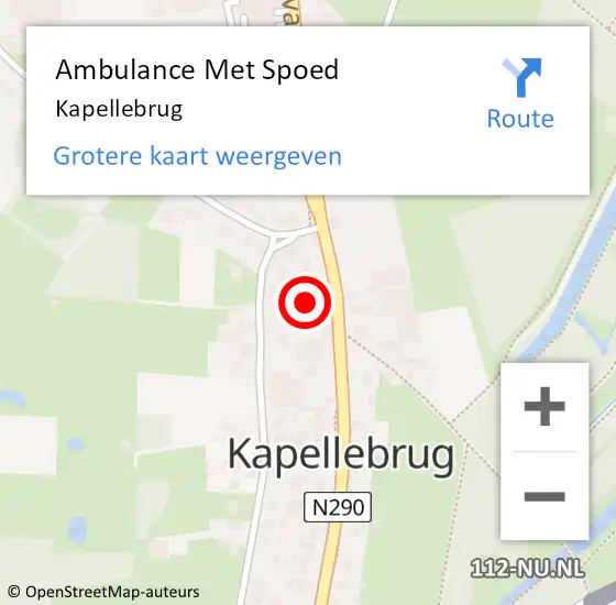 Locatie op kaart van de 112 melding: Ambulance Met Spoed Naar Kapellebrug op 12 juni 2021 14:26