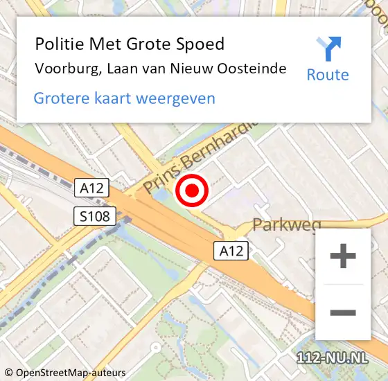 Locatie op kaart van de 112 melding: Politie Met Grote Spoed Naar Voorburg, Laan van Nieuw Oosteinde op 12 juni 2021 14:49