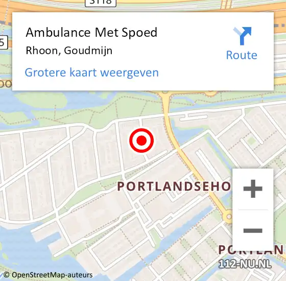 Locatie op kaart van de 112 melding: Ambulance Met Spoed Naar Rhoon, Goudmijn op 12 juni 2021 14:56