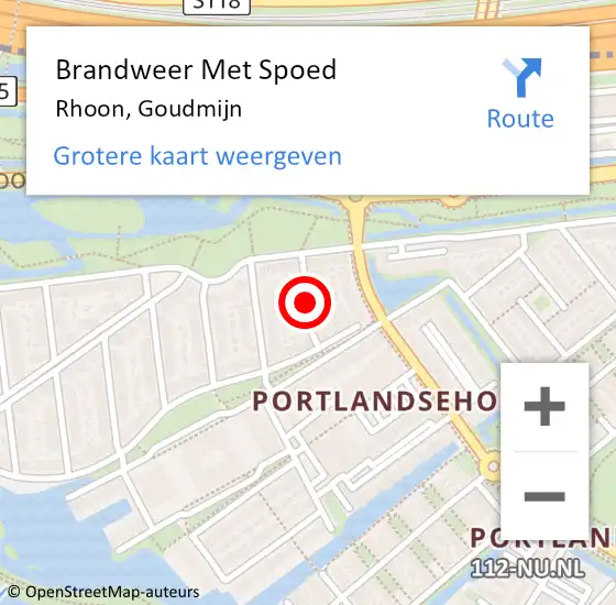 Locatie op kaart van de 112 melding: Brandweer Met Spoed Naar Rhoon, Goudmijn op 12 juni 2021 14:58