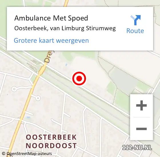 Locatie op kaart van de 112 melding: Ambulance Met Spoed Naar Oosterbeek, van Limburg Stirumweg op 12 juni 2021 15:30