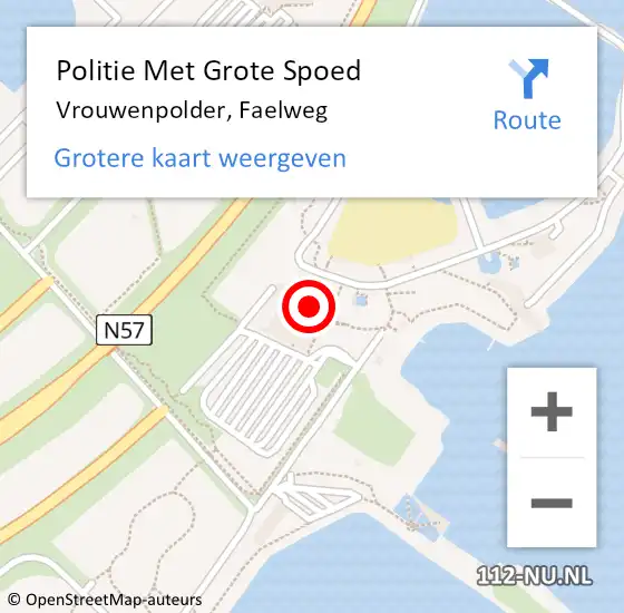 Locatie op kaart van de 112 melding: Politie Met Grote Spoed Naar Vrouwenpolder, Faelweg op 12 juni 2021 15:42