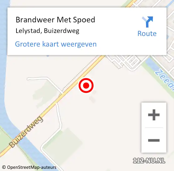 Locatie op kaart van de 112 melding: Brandweer Met Spoed Naar Lelystad, Buizerdweg op 12 juni 2021 15:50