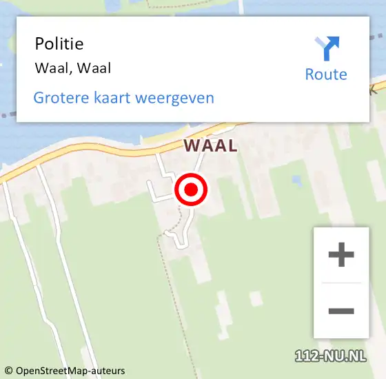 Locatie op kaart van de 112 melding: Politie Waal, Waal op 12 juni 2021 16:11