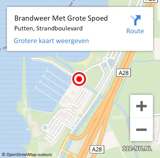 Locatie op kaart van de 112 melding: Brandweer Met Grote Spoed Naar Putten, Strandboulevard op 12 juni 2021 16:18