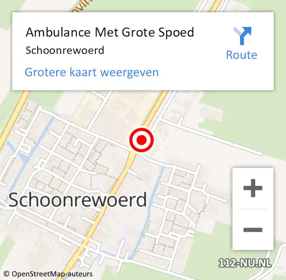 Locatie op kaart van de 112 melding: Ambulance Met Grote Spoed Naar Schoonrewoerd op 12 juni 2021 16:23