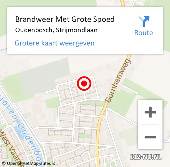 Locatie op kaart van de 112 melding: Brandweer Met Grote Spoed Naar Oudenbosch, Strijmondlaan op 12 juni 2021 16:25