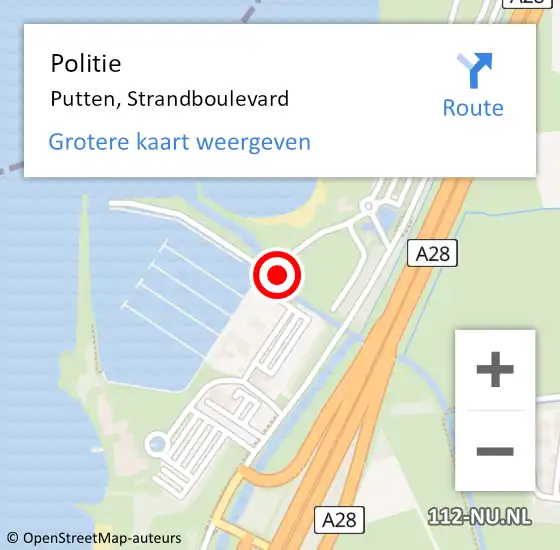 Locatie op kaart van de 112 melding: Politie Putten, Strandboulevard op 12 juni 2021 16:31