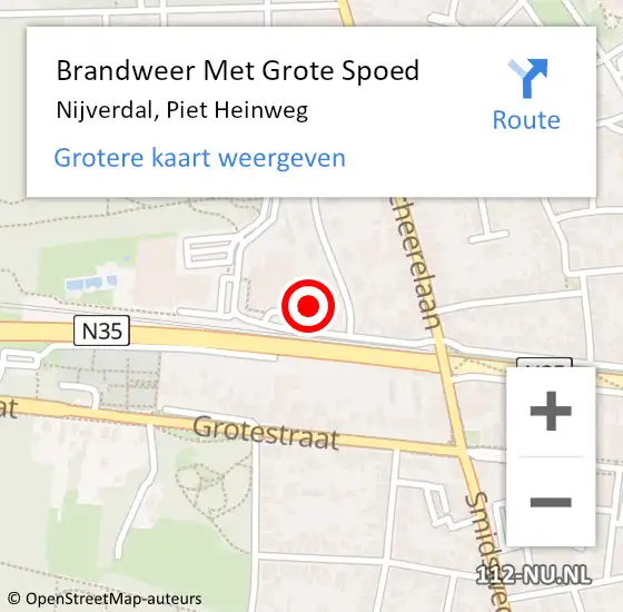 Locatie op kaart van de 112 melding: Brandweer Met Grote Spoed Naar Nijverdal, Piet Heinweg op 12 juni 2021 16:43