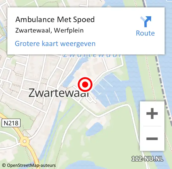 Locatie op kaart van de 112 melding: Ambulance Met Spoed Naar Zwartewaal, Werfplein op 12 juni 2021 16:56