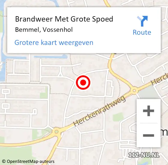 Locatie op kaart van de 112 melding: Brandweer Met Grote Spoed Naar Bemmel, Vossenhol op 12 juni 2021 17:02