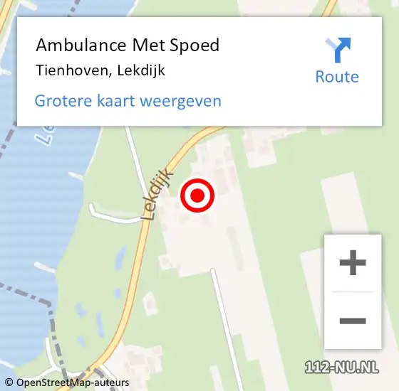 Locatie op kaart van de 112 melding: Ambulance Met Spoed Naar Tienhoven, Lekdijk op 12 juni 2021 17:07